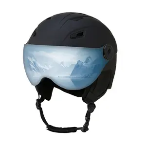 KOEPOVK Ski Helmet for Adults M/L, Integrated EPS Impact-Resistant Snow Helmet with Removable Ear Pads, Optional Wide-Angle Goggles