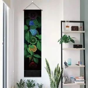 Multicolor Dark Leaf Chakra Banner - Perfect for Spiritual Path of Reiki