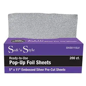 SnS 200ct. 5" x 11" Embossed Pop-Up Foil Sheets #SNS611SLV