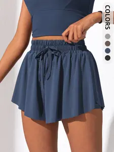 Women's Sporty Summer Shorts with Pockets, Fitted Design for Gym Yoga Running Tennis Skirt Function, Cute Practical Casual Wear, Casual Sporty Skorts