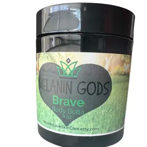Melanin Gods Brave Men's Body Butter 8oz Natural Skin Care for Smooth Skin Enhancing Moisture Hydration with Natural Ingredients