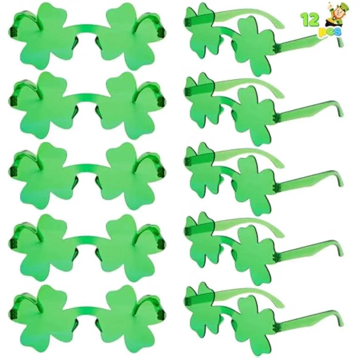 12 PCS St. Patricks Day Sunglasses Shamrock, St Patrick Accessories Shamrock Glasses Clover Eyewear, St Patrick Party Favor Supplies