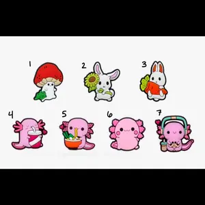 Cute Critter croc charms, Bunny, Mushroom, Axolotl