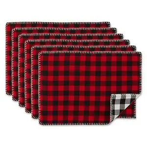 Design Imports Christmas Buffalo Check Placemat 6-pack