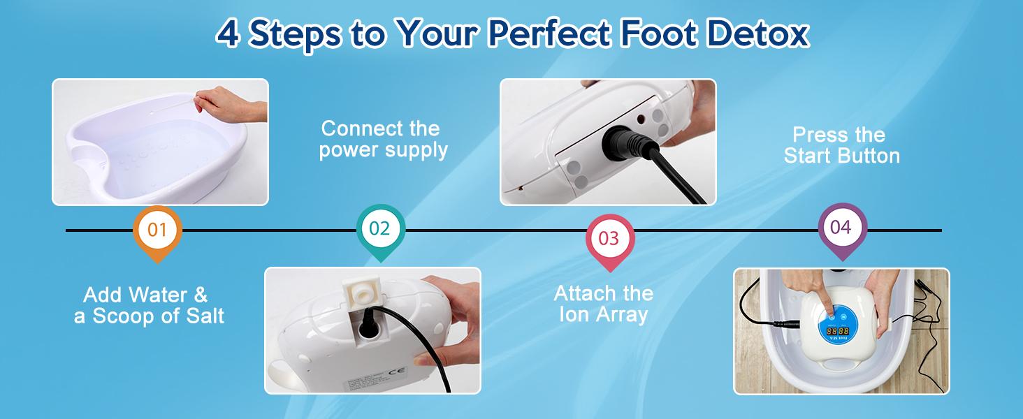 2026 Latest Hot Ionic Foot Detox Machine, Must-Have Gift, Upgrade Foot Spa with Touch ON/OFF, LCD Display & Timer, Complete Kit with 2 Arrays, 100 Liners & Blue Bag, shiatsu foot