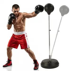Fitness Freestanding Speed Ball with Stand, Adjustable Height Reflex Punching Bag for Fitness Training, Integrated PU Reflex Bag with High-Elasticity Base for Adults, Teens and Kids-Home,Gym Use