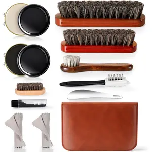 Leather Shoe Polish Kit for Men & Women, Leather Boots Polish Kit, Black Shoe Cleaning, Shoe Care Kit