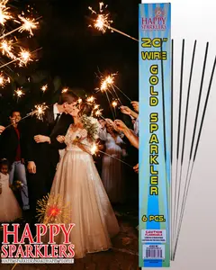 20" Premium Gold Wire Wedding Sparklers