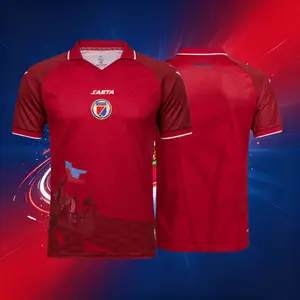 2026 Haiti National Home And Away Blue White And Red Short Sleeve Soccer Jersey Fans Version Breathable
