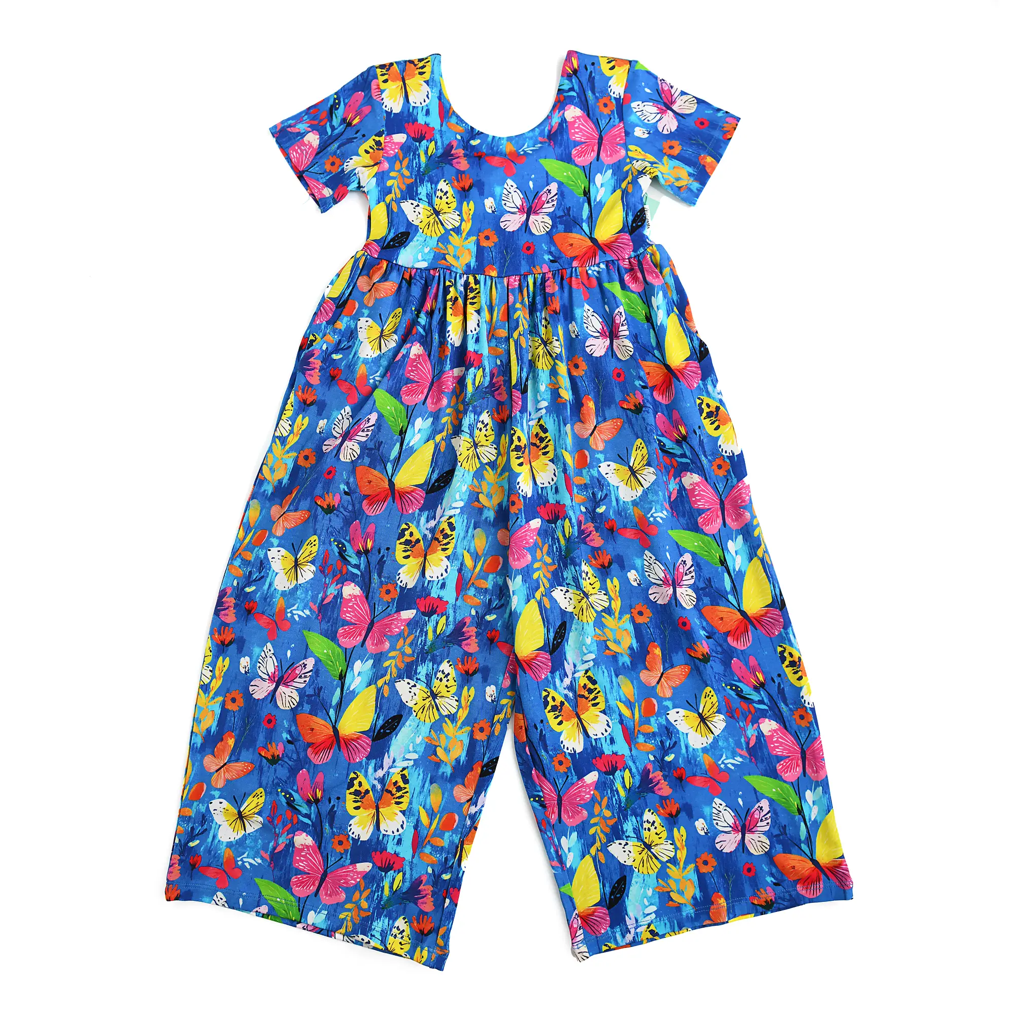 Aurora Butterfly Romper Bamboo Toddler Girls One Piece Pull Up Outfit
