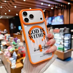 GOD IS WITHIN HER PSALM 46:5 Pattern Magnetic Phone Case Supports Wireless Charging for iPhone 17 Pro Max Air 15 16 14  13 12 11 Plus Shockproof Non Slip Protection Silicone Transparent Acrylic Cover Cellphone Protective