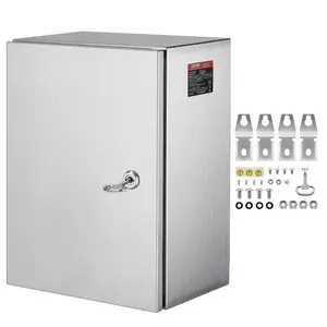 VEVOR NEMA Stainless Steel Enclosure, 12x 8x 6'' NEMA 4X Steel Electrical Box, IP66 Waterproof Dustproof, Outdoor/Indoor Electrical Junction Box, with Mounting Plate