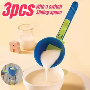 Protein Powder Measuring Spoon Funnel, Sliding Design, No Mess Protein Scoop, Suitable for Baby Formula and Supplements, Kitchen Gadget, Utensils, Measuring Cup