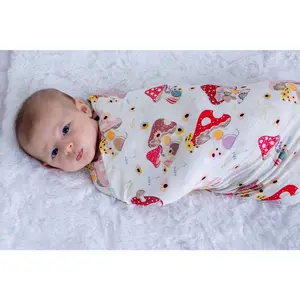 Bestaroo Flora Shrooms Swaddle – Oversized 45x45 Bamboo Viscose Multi-Use Blanket, Cozy Swaddle, Stroller & Nursing Cover, Superhero Cape, Size 6–9 Months