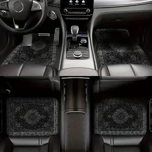 4-Piece Set, Moroccan Retro Car Floor Mats | Durable Polyester Material, All-season Fashionable Carpet, Front and Rear Protection, Upgraded Interior, Suitable for Most Vehicles, Vehicle Bottom Protection
