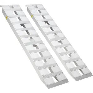 GARVEE 94"x 15"Aluminum Trailer Ramps, 6000 Lbs Capacity Heavy-Duty Loading Ramps with Top Hook Attaching End, Universal Alu Loading Ramp for Truck Auto,Tractor,Motorcycle, Lawn Mower