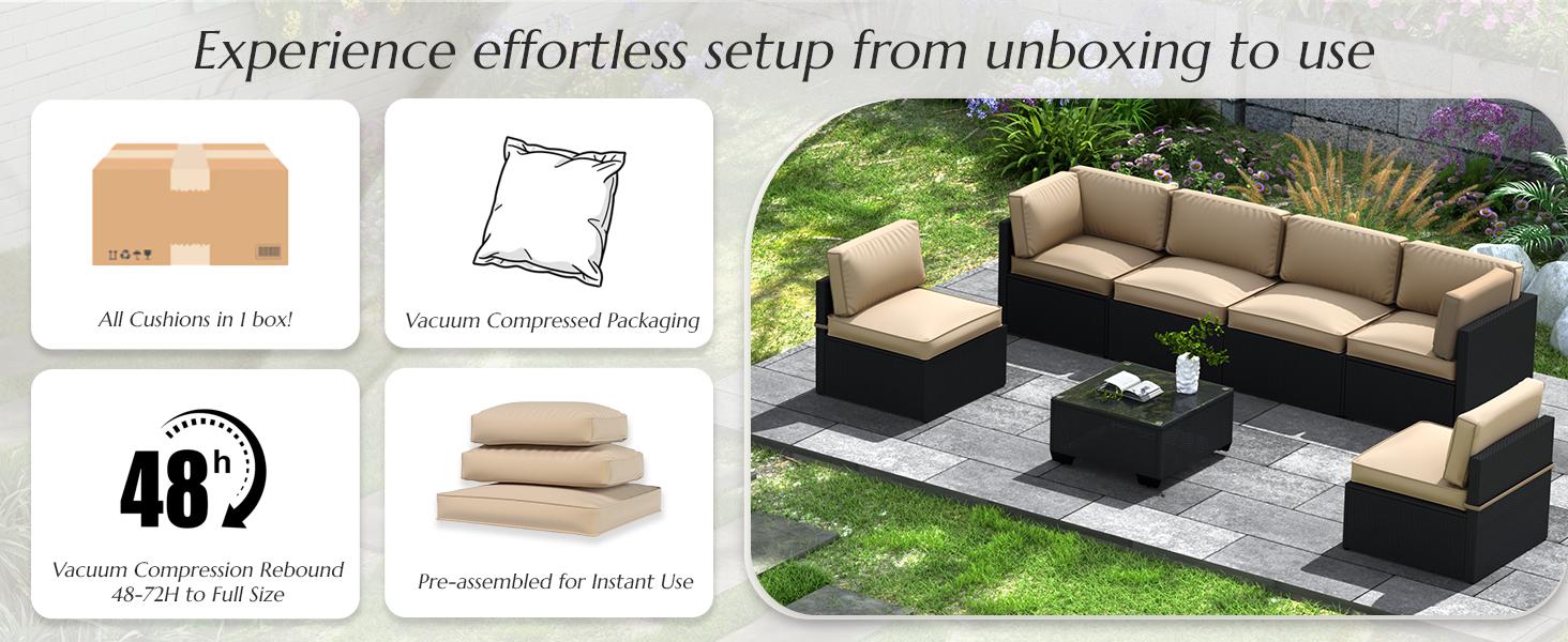 【Only Cushions】YODOLLA Outdoor Cushions for Patio Furniture 14PCS Outdoor Cushion Covers Replacement Washable with Zipper 6-Seaters Sofa Patio Slipcovers Set Seat and Back Cushions for Outside 【Only Cushions】YODOLLA Outdoor Cushions for Patio Furniture 14PCS Outdoor Cushion Covers Replacement Washable with Zipper 6-Seaters Sofa Patio Slipcovers Set Seat and Back Cushions for Outside