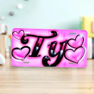 Airbrushed personalized car tags, custom vanity plate, hand painted automotive tag for cars,trucks,SUVs or recreational vehicles