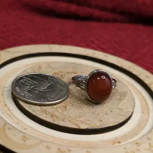 Amber Sterling Silver Adjustable Ring