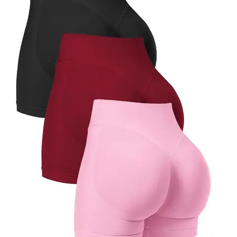 GOECI Women's Solid High Waist Spandex Sports Shorts - Soft, Stretchy, 4-Way Stretch, Breathable, Fitted Tight Fit Activewear for Indoor Gym, Outdoor Wear