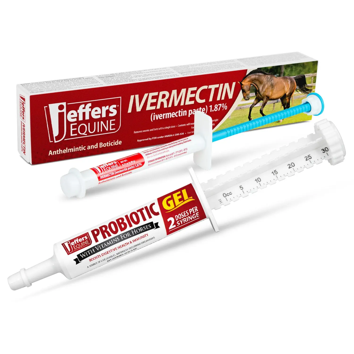 Jeffers IverPro 2 Pack Horse Dewormer Paste with Probiotic Gel Jeffers IverPro 2 Pack Horse Dewormer Paste with Probiotic Gel