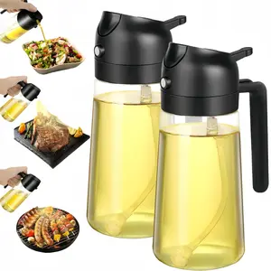 LMMAKE Oil Sprayer For Cooking 2 In 1 Oil Dispenser And Oils Sprayer Kitchen Gadgets 16oz BPA Free Food Grade Glass Mist Olive Oil Dispenser With Precision Spray Nozzle
