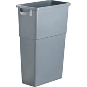 Genuine Joe  23 gal Slim Waste Container, Gray
