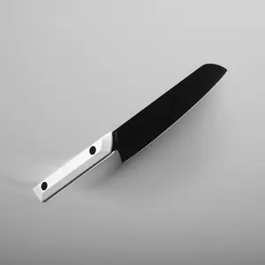 TZ-05 Santoku Knife - 6.5" Blade, G10 Handle, Japanese Steel with Non-Toxic Antimicrobial Titanium Coating