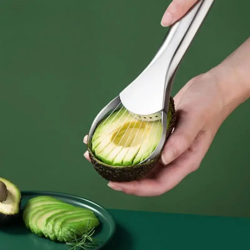 1PC 2-in-1 Avocado Slicer: Easily peel, core, and slice, stainless steel avocado slicer and core separator, Kitchen Slicer