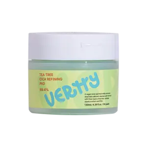 Vertty Tea Tree Cica Refining Pad 4.4 fl oz. (50pads, 130ml) -  Toner Calming Daily Exfoliant Gentle Pha Redness Sensitive Smooth Soothing
