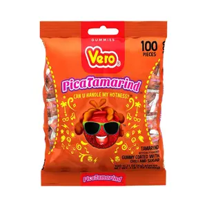 Vero Pica Gomas Tamarind (100 Count) Tamarind Flavored Gummy Mexican Candy, Spicy, Sweet Snack Bonbon Sour Sugar Candies, Dulces Mexicanos