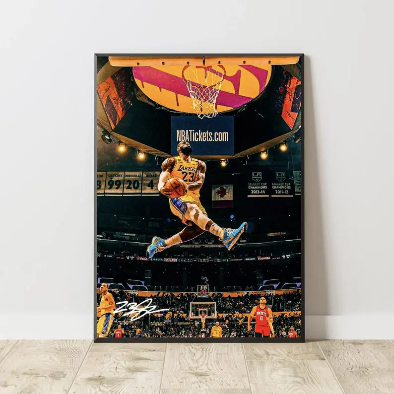 LeBron James Poster – NBA Dunk Artwork Poster