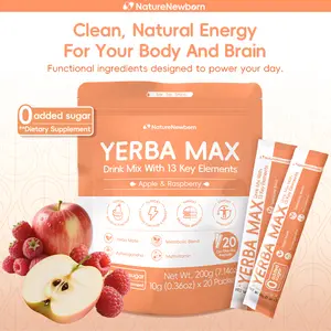 NatureNewborn Yerba MAX Instant Powder 20 Serving Options Multivitamin Ashwagandha No Added Sugar Healthcare Tea