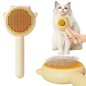 Two Tone Pet Needle Comb Cat  for Hair Removal Grooming & Massaging Comb for Cats Dogs Stainless Steel Durability Easy to Clean One Button Operation Deshedding Tool shedding brush,pet hair removal tool