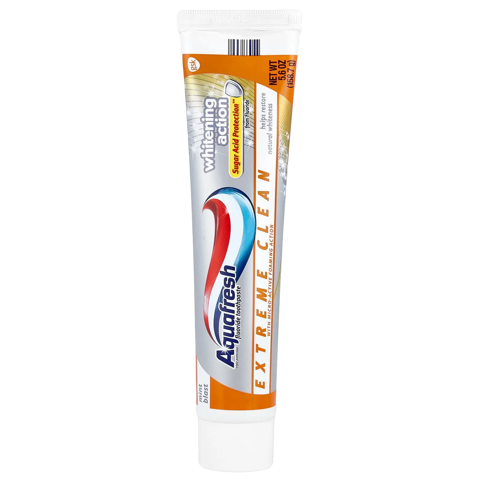 Aquafresh Extreme Clean Fluoride Toothpaste, Whitening Action, Mint Blast, 5.6 oz (158.7 g)