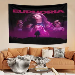 Euphoria themed peach velvet tapestry, unique printed tapestry, ideal for living room, office, party decoration, room decoration, essential Christmas gifts, ideal gifts for friends, girlfriends, family and colleagues, Wall Tapestry