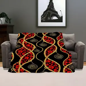 Leopard Print Gold Chain Blanket, Soft Multifunctional Throw, Ideal for Sofa, Bedroom, Office, Outdoor, Fashion Gift