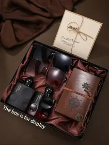 6pcs Fashion Couple Set, Two Pairs of Stylish Sunglasses, Two Unique Perfume Bottles, Vintage Notebook, Perfect for Travel and Valentine's Day Gift