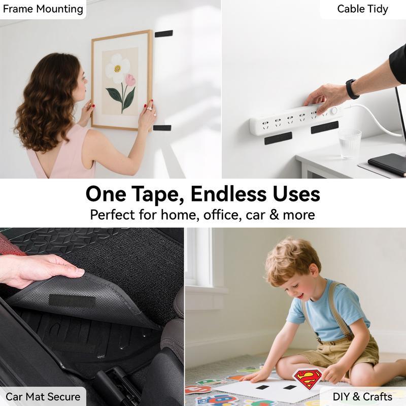 48 Pairs Heavy Duty Hook and Loop Strips, Double Sided Adhesive Tape, Residue-Free Self Adhesive Dots for Wall Storage, Cable Organizer, Photo Frames, Carpet, Home DIY and Mounting #HookAndLoop #AdhesiveStrips #HomeOrganizer