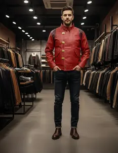 Health Red Leather Jacket
