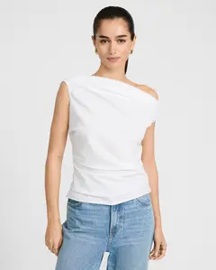 Express Asymmetrical Off The Shoulder Draped Top