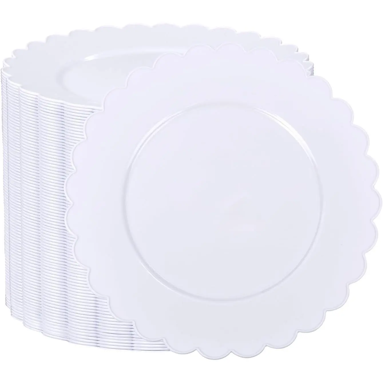 72 count 7.5" White Plastic Plates, Heavy Duty Disposable Plates for Weddings, Parties, Events, Fancy Dessert & Appetizer Plates | Shatterproof Bulk Party Supplies (72 Count)