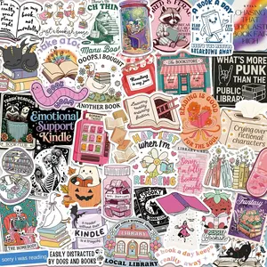 300 PCS Book Stickers for Kindle, Bookish Sticker Pack Reading Glitter Waterproof Vinyl Decals for Laptop, Ebook Readers, Water Bottles, Phone, Journal, Scrapbook, No Repeats (Holographic)