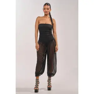 NO CHILL MESH JUMPSUIT IN BLACK