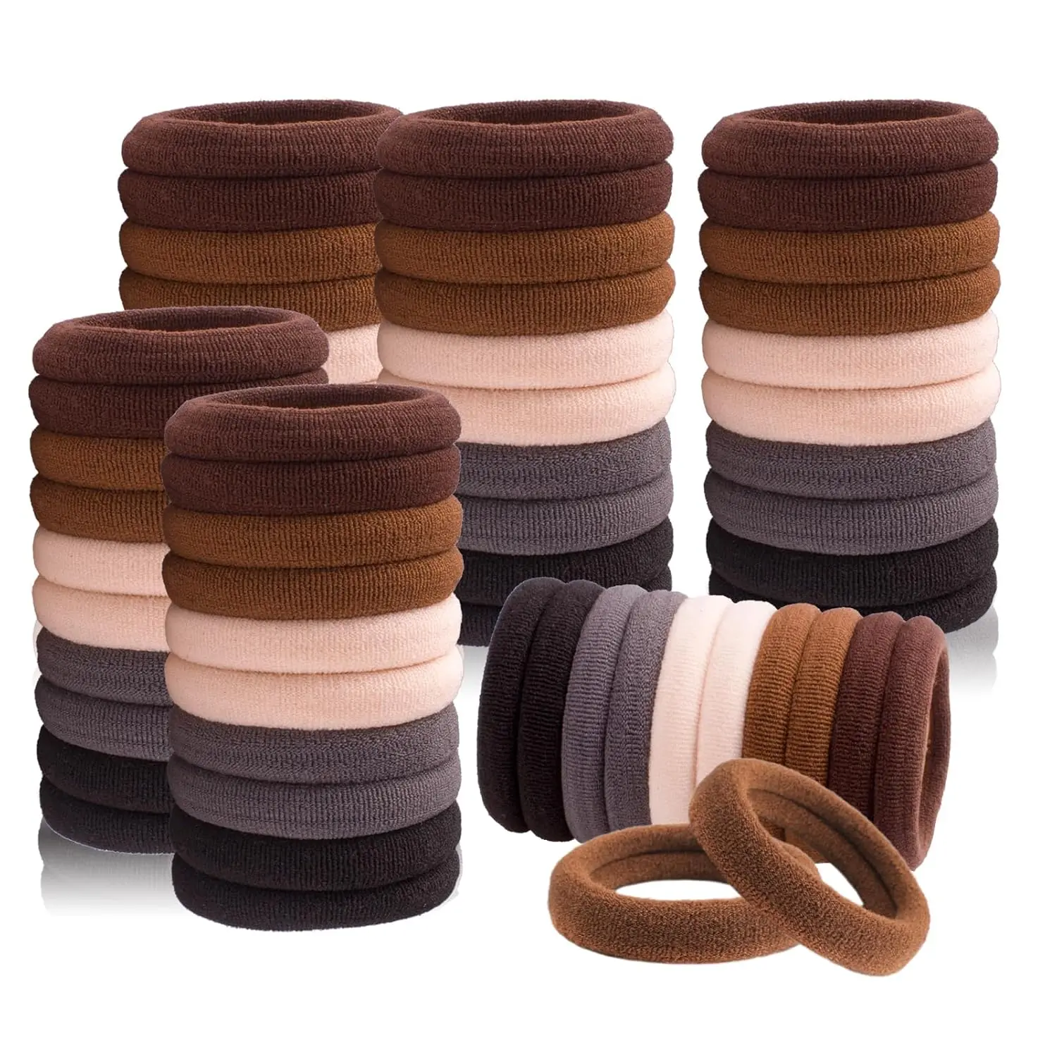 Hair Ties for No , 100 count Soft Seamless  & Nylon Elastic Ponytail Holders, Rubber Bands for Thick Hair, Hair Accessories for Girls & Women