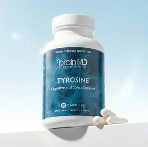 Tyrosine Dietary Capsules by BrainMD | Brain Booster Supplement with Essential Aminos for Support