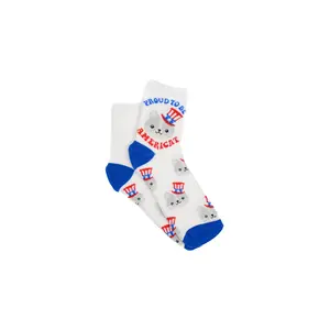 Everything Legwear Proud to be Americat Quarter Crew Sock