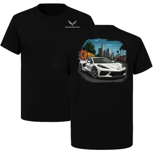 Corvette Graffiti T-Shirt, Urban Street Style Chevrolet Graphic Tee, Performance Sports Car Shirt for Car Enthusiasts