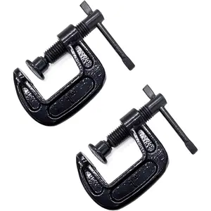 1-Inch C-Clamp Set, Heavy-Duty Cast Iron C-Clamps with 0.8-Inch Throat  Woodworking, Welding, and Building(2Pcs)