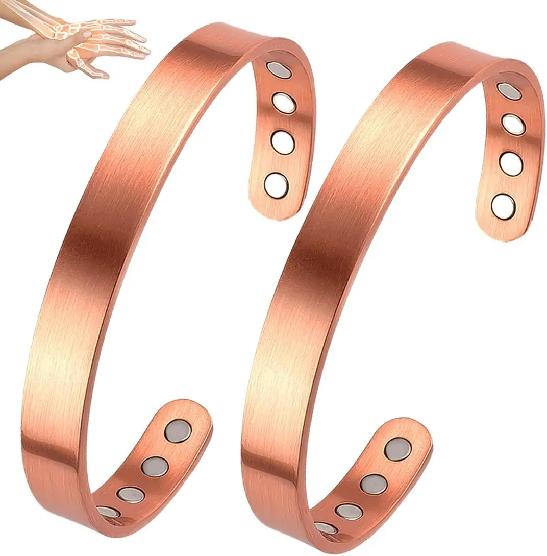 Copper Magnetic Bracelets for Women & Men, Ultra Strength Magnets | 99.9% Pure Copper,